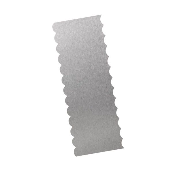 Stainless Steel Icing Scrapper With Big And Small Bubble Edges - Silver