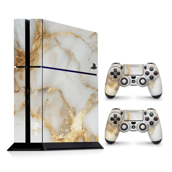 Decal Skin Compatible with PS4 - White Gold Vein Marble (Decal Only)