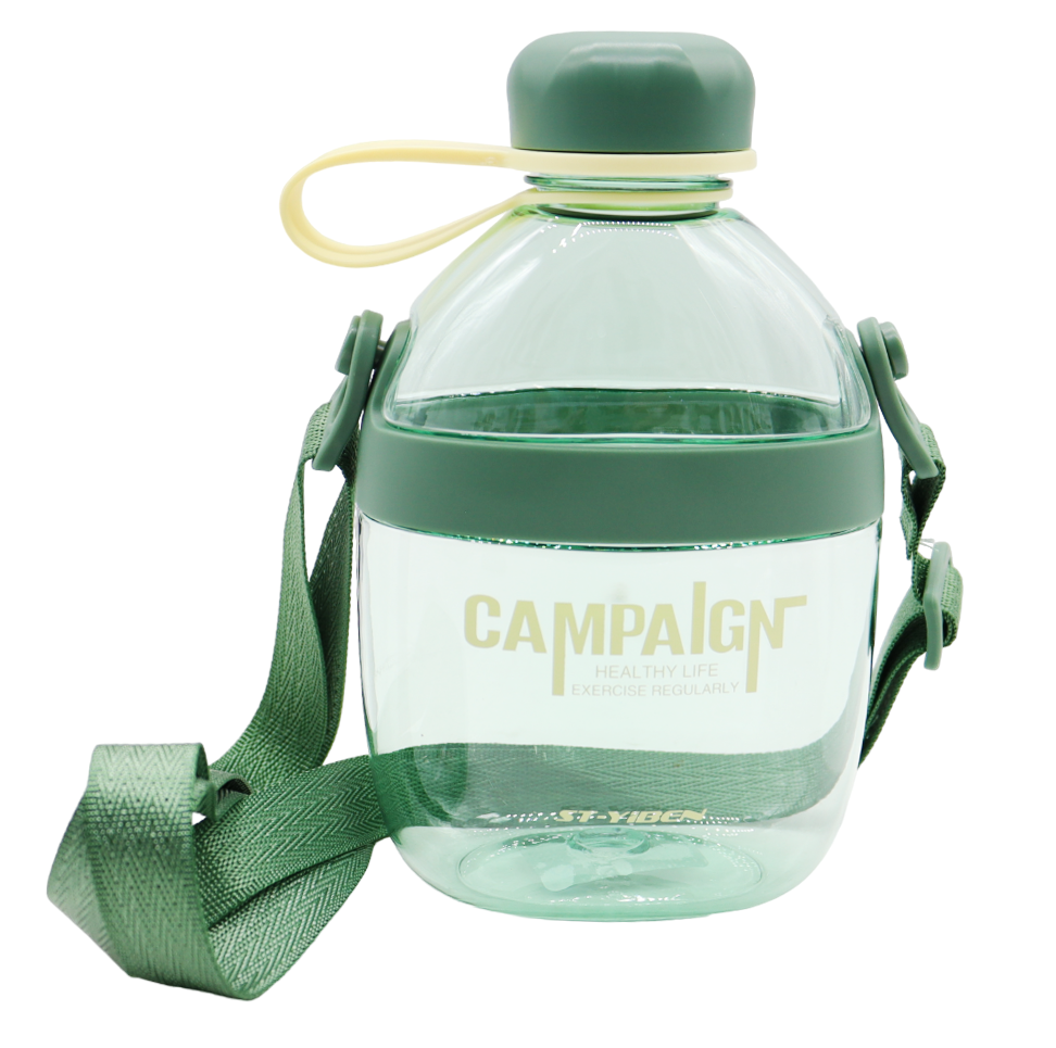 Hip Water Bottle 650ml Slim Reusable Bottles with Stripe and Carry