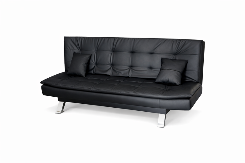 H and H Sleeper Couch 3 Seater Sofa Bed PU Leather
