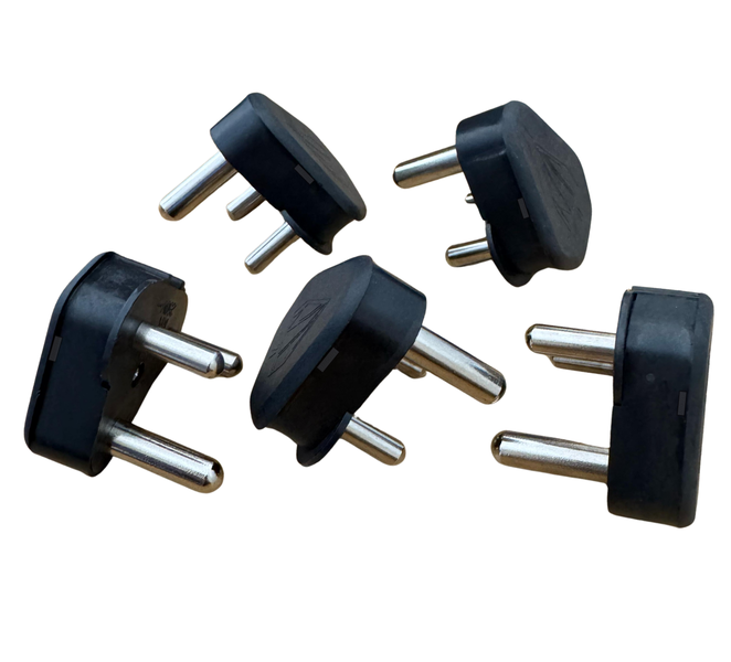 SiRCONY 3 Pin Plugtop with Solid Pins 5 Pack - Black
