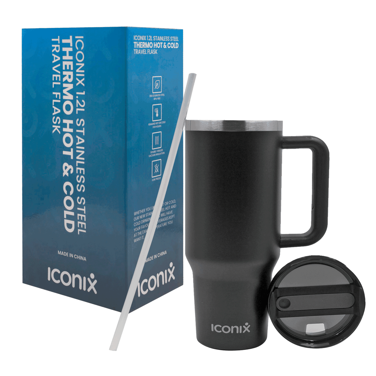 Iconix 1.2L Stainless Steel Travel Flask with Silicone Lid | Shop