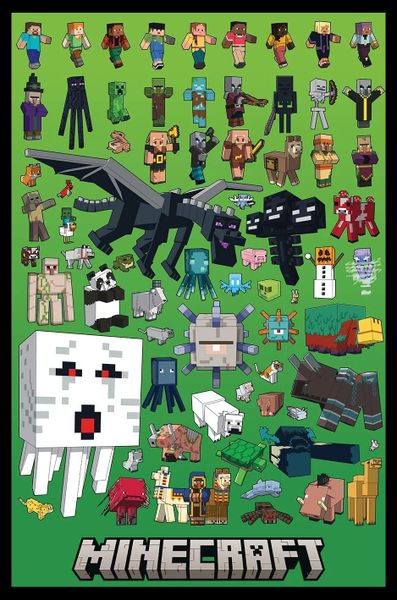 Minecraft (Funtage Montage) Poster with Black Frame