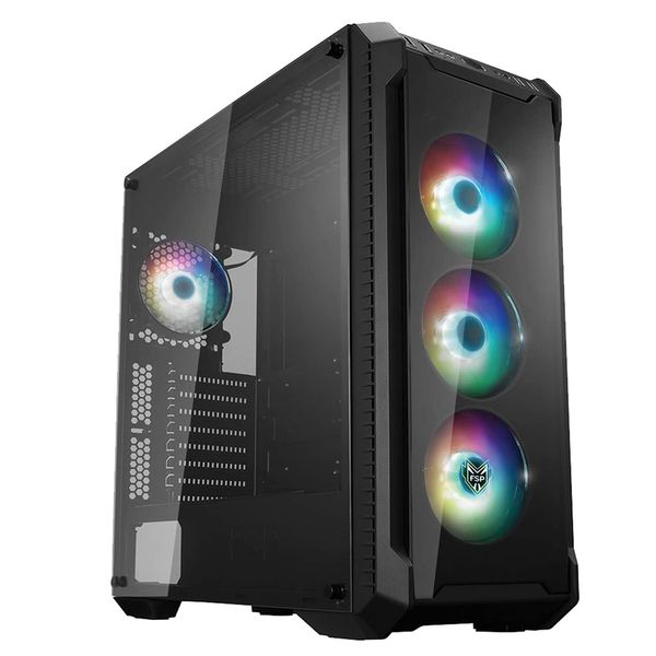 FSP CMT250+ ATX Gaming Chassis w/TG and ARGB Fans - Black