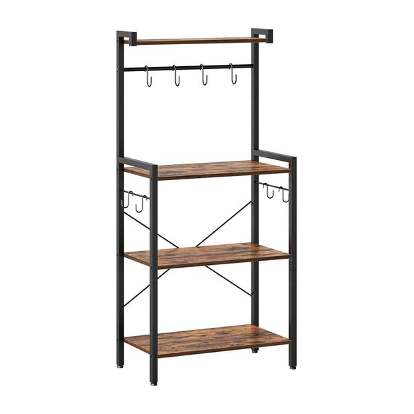 Kitchen Bakers Rack with Storage, 4 Tiers Coffee Bar Station,