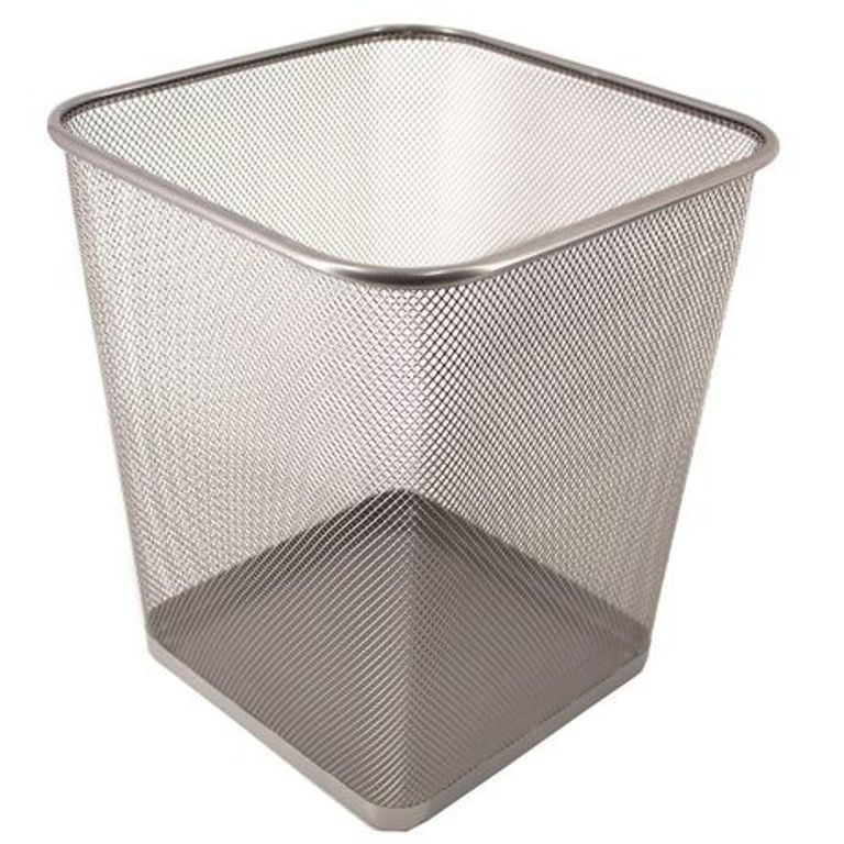 LANDA Wire Mesh Metal Square Waste Bin 15L Silver Shop Today Get   S Zoom.file