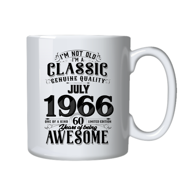 60 Years Old Born in July 1966 Birthday Gift Cup Mug