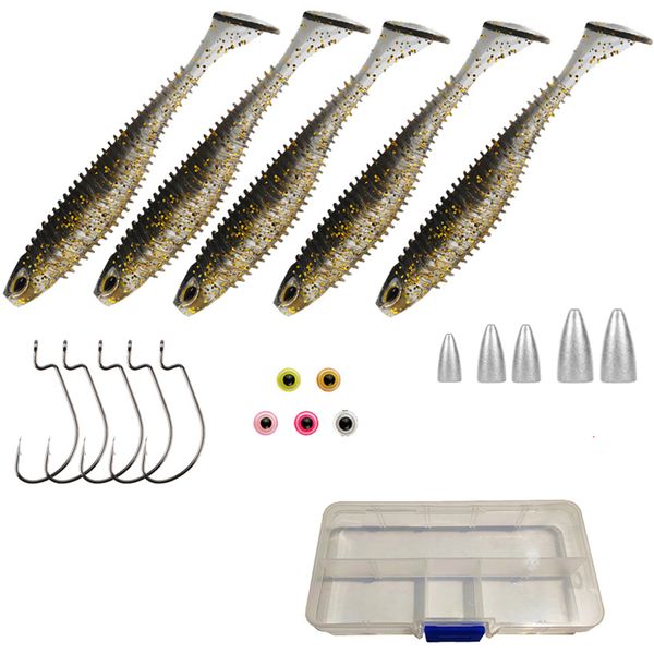 Texas Rig Kit - 21PC Bass Fishing Set with Swimbaits &amp; Storage Case