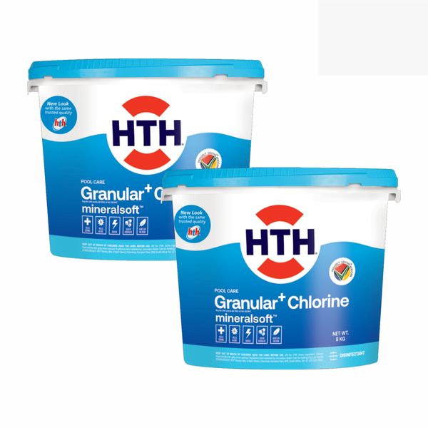 2 x 8kg HTH Granular &amp; Mineral Soft Pool Cleaners