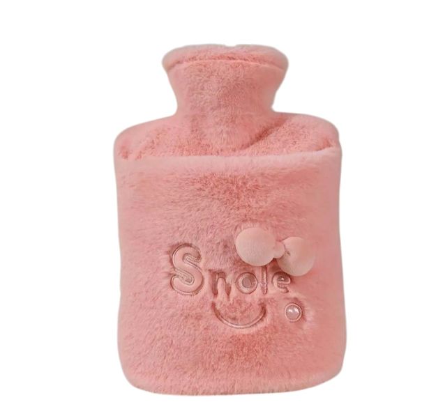 Smile-Fluffy &amp; Soft Hot Water Bottle With Pocket For Holding Your Hands -2L