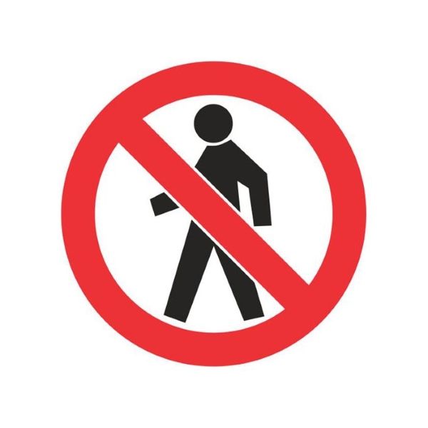 No Thoroughfare For Pedestrians Sign 290 x 290mm PV3