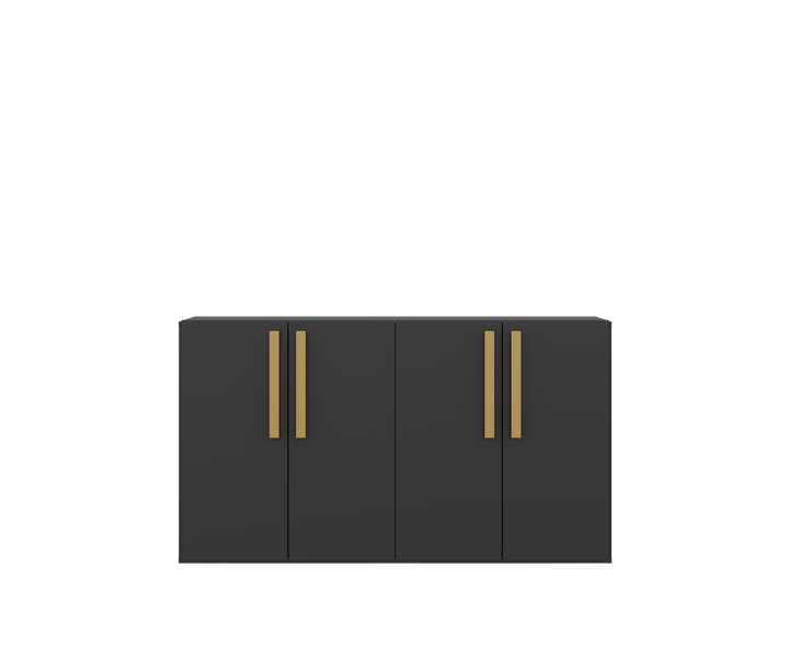 Palama 4-Door Side-Board/Buffet-Black/Natural