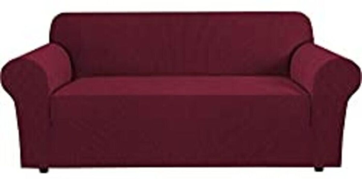 Sofa / Couch Cover Jacquard Knitting Fabric Burgundy Shop Today. Get
