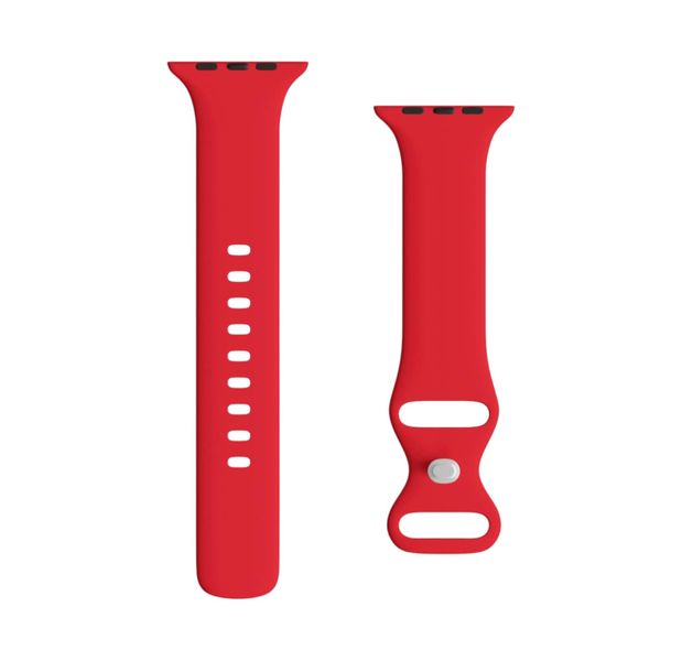 Silicone Water Resistant Watch Strap Compatible With Apple - Red