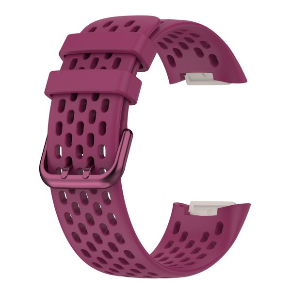 Silicone Sport Strap For Fitbit charge 5-Wine Red