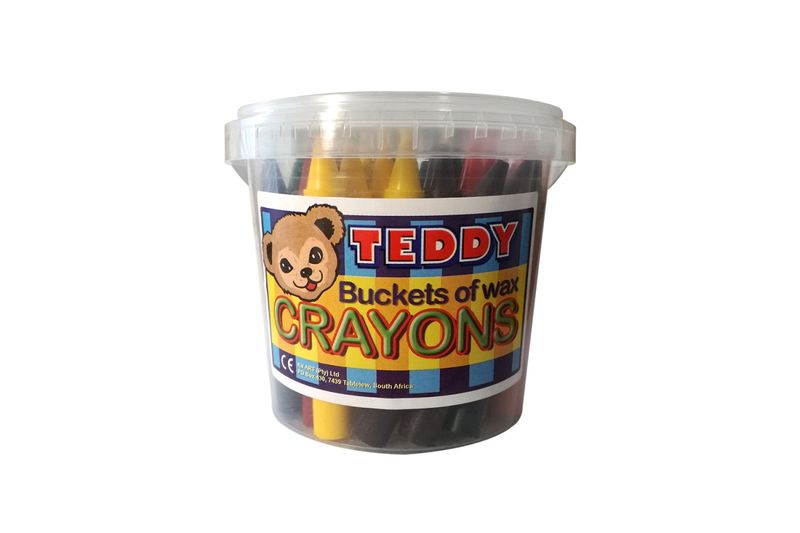 Teddy Bucket of Wax Crayons