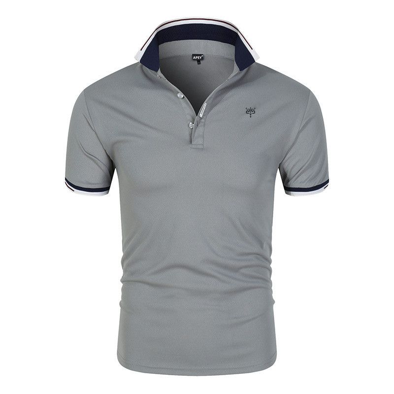 Golf Shirts For Men Polo Shirt Plain T Shirts For Men - APEY - Ash Grey ...