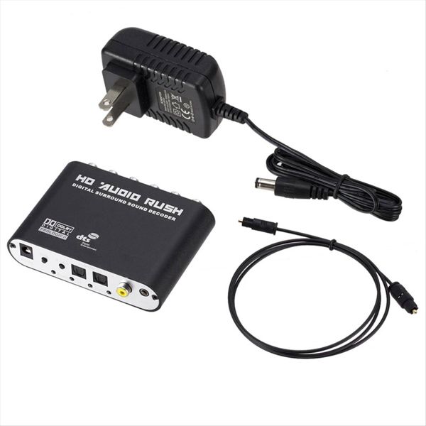 Digital To Analog 5.1 Audio Decoder Amplifier+Fiber Optic Cable (Us)