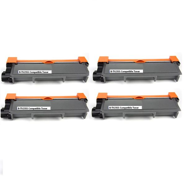 Compatible Toner is compatible with Brother TN2355/2355 Black - Pack of 4