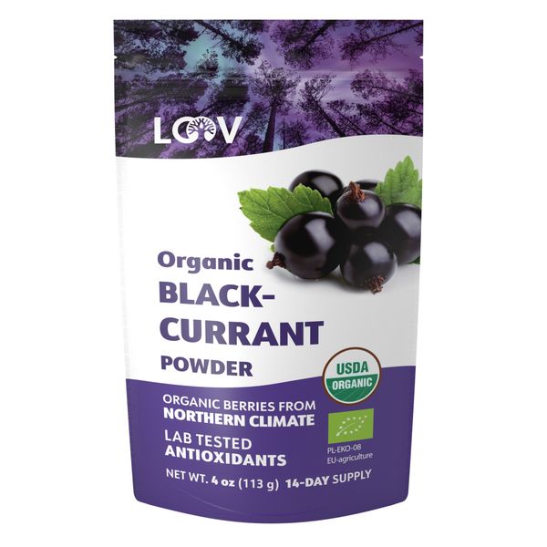 LOOV - 100% Organic Black-Currant Powder (Freeze-Dried) - 113g