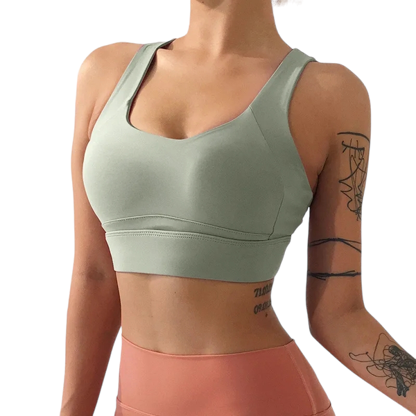 Women's Gym Running Fitness Sports Bra - High Impact - Sage Green