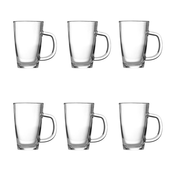 Latte Glass Buttet Shaped - 6 Piece Mug 350ml