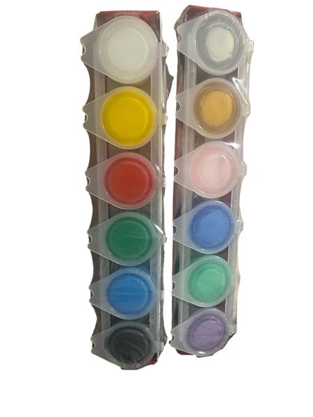 Tempera Paint Set Pack of 2-6Assorted Colours-Metalic Colour&amp; Normal Colors