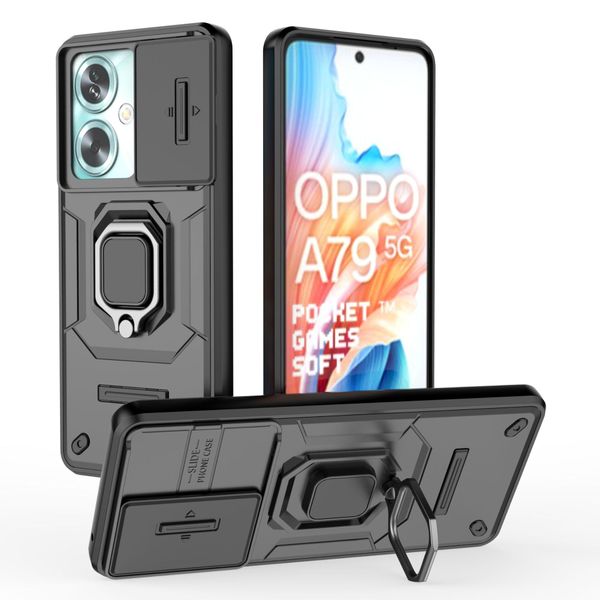 Phone Case Compatible With Oppo A79 5G Window Pushing Ring Case