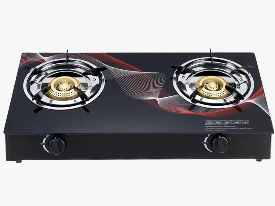 Tempered Glass 2 Burner Gas Stove Red Swirl Shop Today. Get it