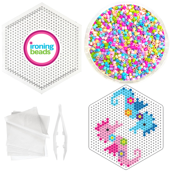 Ironing Beads - Sweet Seahorses - 1 Large Peg/1 Card Bucket Kit