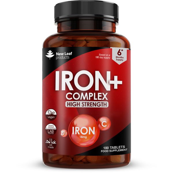 Iron Complex High Strength Tablets 6 Month Supply - Energy, Fatigue, Immune