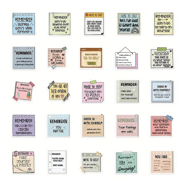 Beautiful Self Care Reminder Journaling Stickers