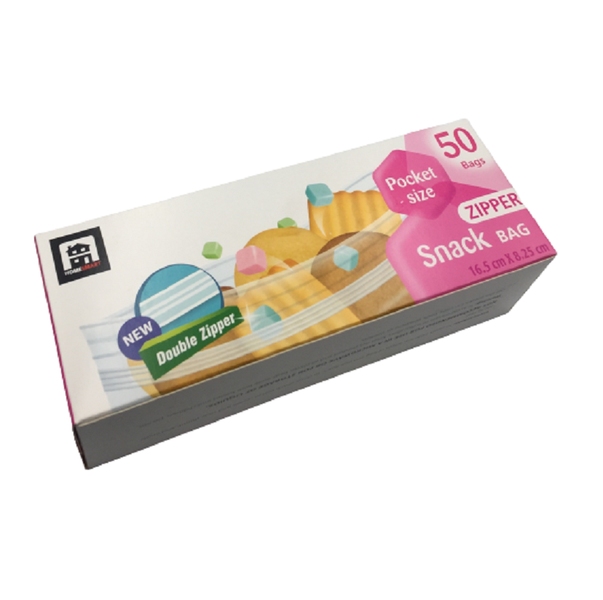 FI Double Zipper Pocket Size Snack Bags