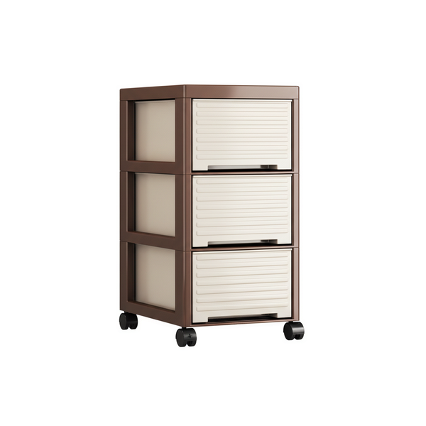 Vintage Style Multi-Layer Srawer Storage Cabinet With Wheels - Brown