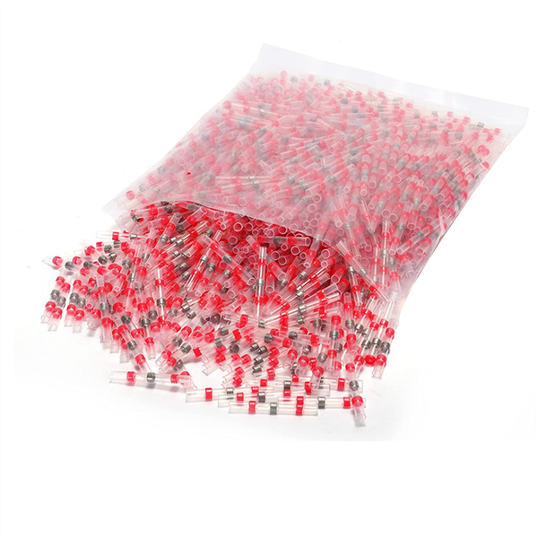 800 PCS Solder Seal Wire Connector Red 22-18 AWG - Heat Shrink Solder Butt