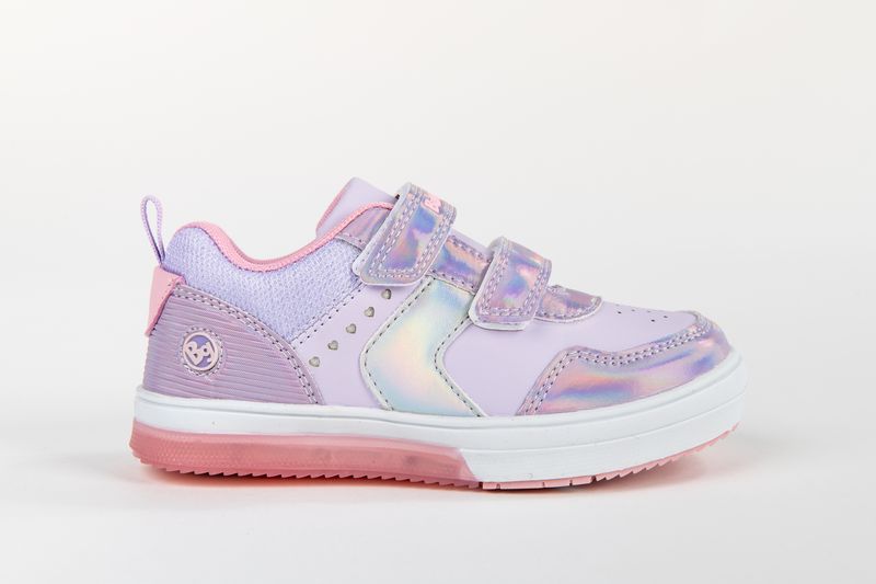 Bubblegummers - Girls Lilac and Pink Neon Sneakers