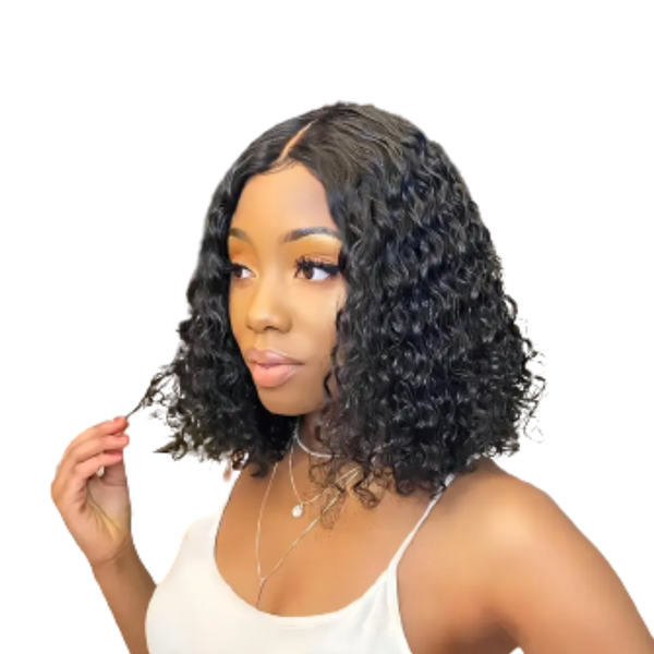 Brazilian Hair Wig, Water Wave 4x1 Part Wig.