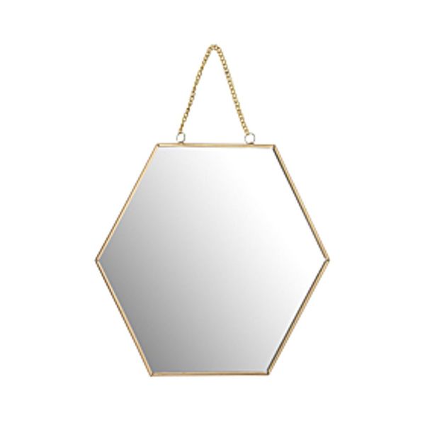 Honeycomb Shaped Mirror Gold 25cm
