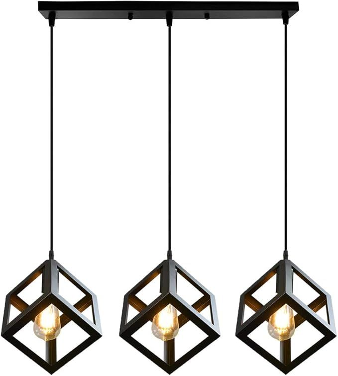 3-Light Geometric Pendant Lamp - HOME IMPEX Modern Hanging Fixture