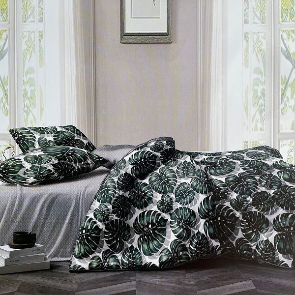 South Life Soft Touch Embellished Six Piece Duvet Cover Set Green