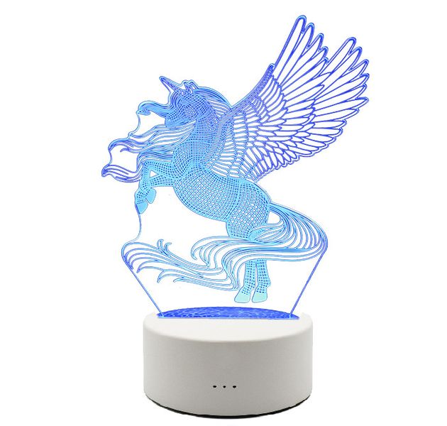 3D LED: Unicorn Optical Illusion Lamps Light - Smart Touch - Remote