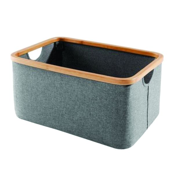 Versatile and Stylish Natural Bamboo &amp; Oxford Cloth Laundry Basket