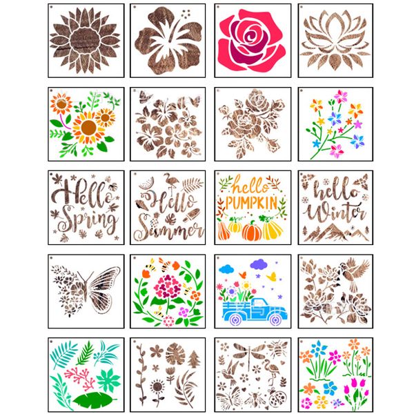 Craft Stationery Sunshine Flower Mandala Stencil Set of 20(15.2cm)