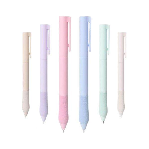 6 Piece - Rotating 0.5mm Pens With Assorted Colored Gel Ink - Pastel Colors