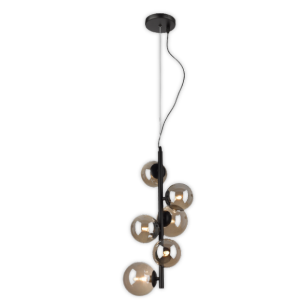 Brightstar PEN470/6 Matt Black Pendant Light