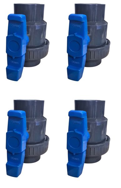 4 X 63mm PVC Ball Valve with Union for Pools, Irrigation, Water Systems