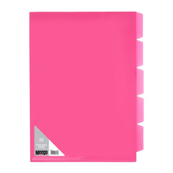 20 Meeco 5 Division Secreterial Folder Pink