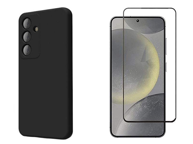 Black TPU Case &amp; Screen Protector Combo For Samsung Galaxy S22 &amp; S22 Ultra