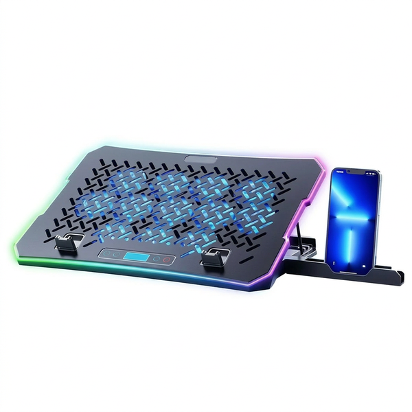 Koirerooy Gaming Laptop Cooling Stand, Silent 12-Core Fan with Phone Holder