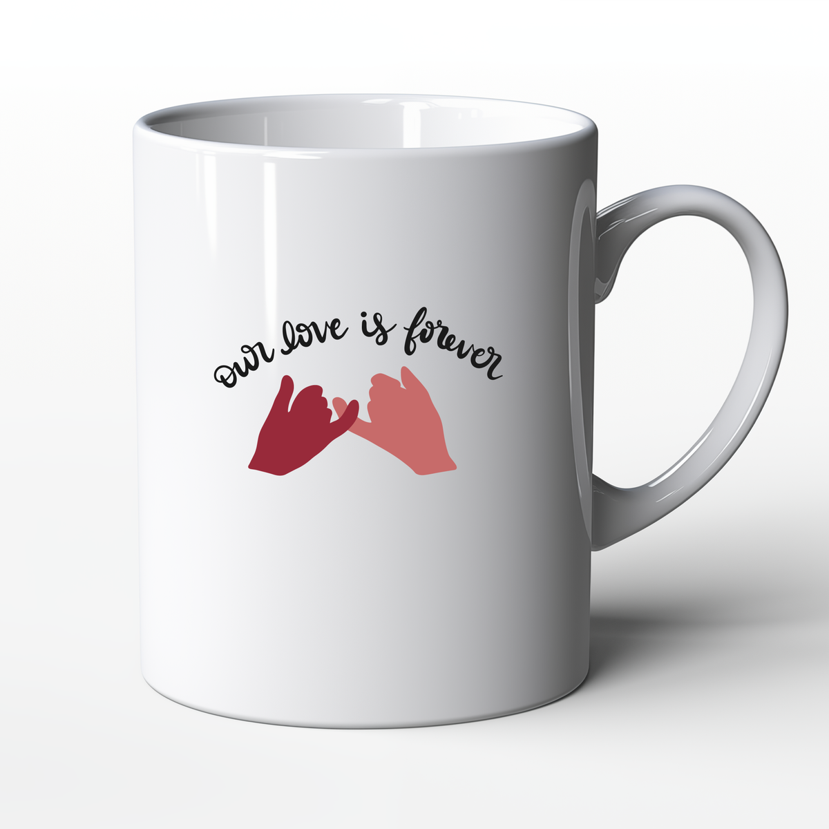 Valentines Day Love Birthday Present Our love is forever White 11Oz